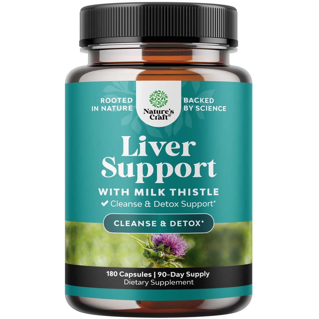 Liver Cleanse Detox & Repair 180 Κάψουλες - Βότανο Γάλα Υποστήριξης Thistle συμπλήρωμα - Silymarin Γάλα Thittle Συμπληρώματα με Dandelion Root, Choline, Beetroot & Artichoke Extract