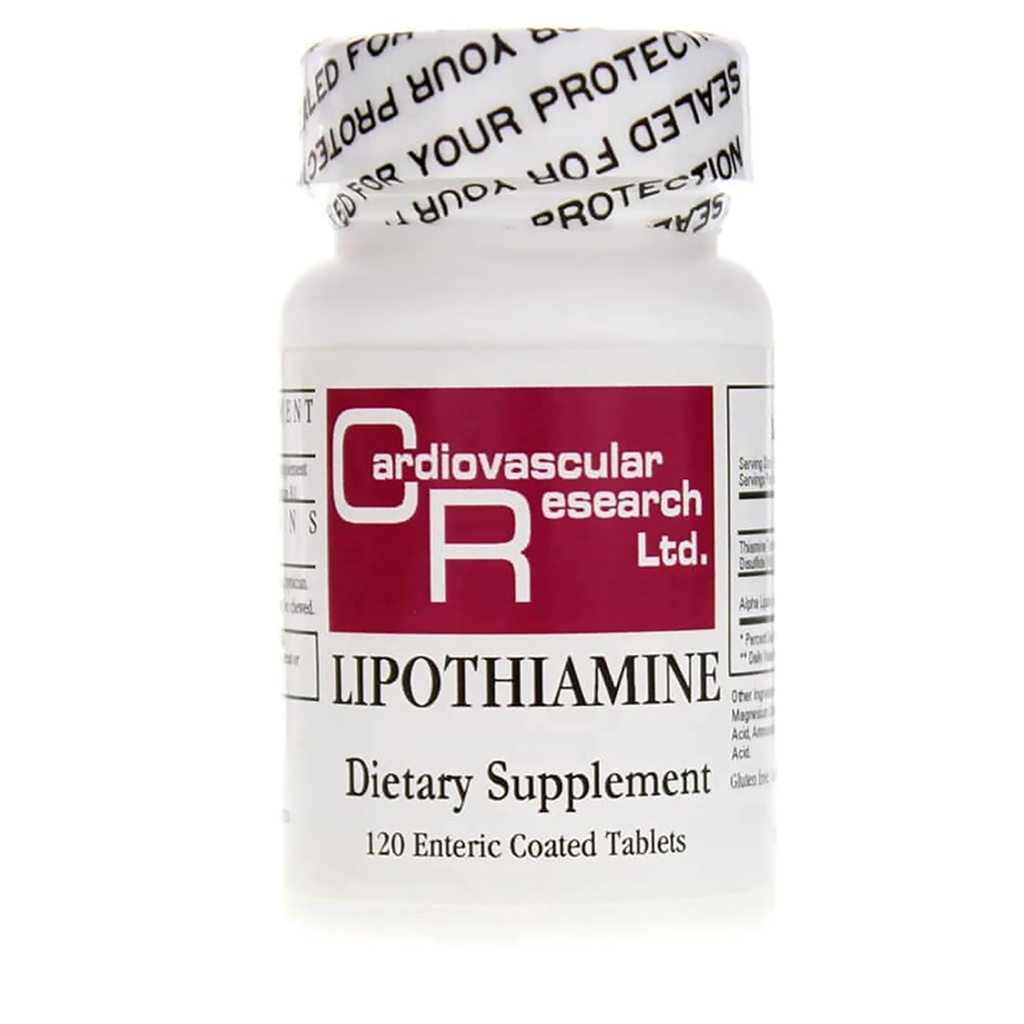 Cardiovascular Research Lipothiamine Vitamin B1 with Alpha-Lipoic Acid Tamper Resistant Tearstrip Shipping Box 120 Count