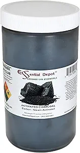 Essential Depot Ενεργοποιημένη Σκόνη Ανθρακα - 10 oz - Σφραγισμένο δοχείο HDPE με επαναχρησιμοποιήσιμο καπάκι