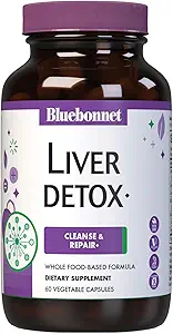 Bluebonnet Διατροφή ήπαρ Detox, Ηπατική Υγεία*, Αντιοξειδωτική Προστασία*, Χωρίς σόγια, Χωρίς γλουτένη, Kosher Πιστοποιημένο, Μη ΓΤΟ, Γαλακτοκομικά Χωρίς, 60 κάψουλες λαχανικών, 60 Σερβιέτες