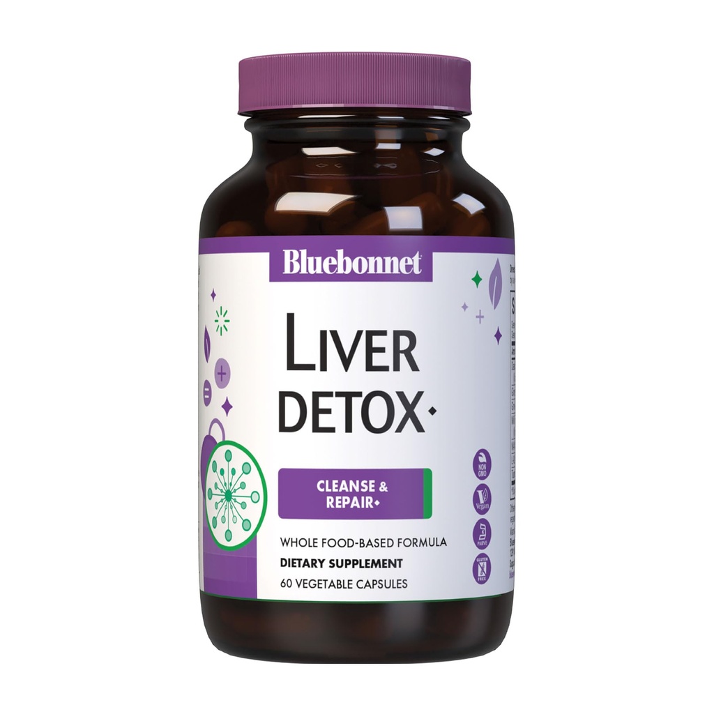 Bluebonnet Nutrition Liver Detox, Liver Health*, Antioxidant Protection*, Soy-Free, Gluten-Free, Kosher Certified, Non-GMO, Dairy-Free, 60 Vegetable Capsules, 60 Servings