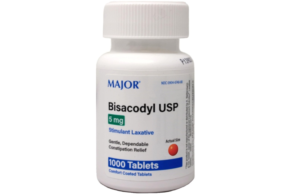 MAJOR Laxative Bisacodyl 5 mg 1000 Tabs
