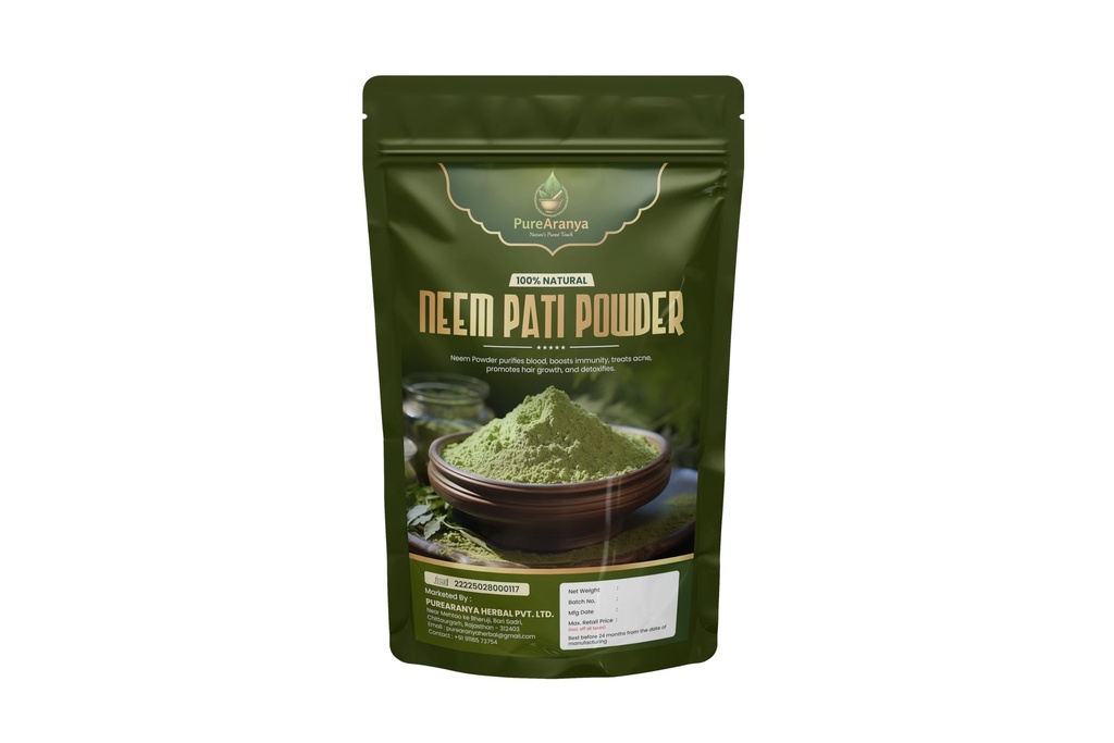 Neem Leaf Powder | Natural Dried Neem Leaves Powder | Premium Quality for External Use, Hair Care, Skin Care & DIY | No Additives | Resealable Pack (4 Oz)