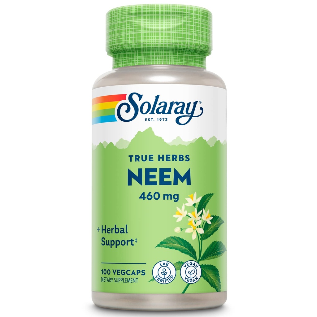 SOLARAY Neem Leaf, Veg Cap (Btl-Plastic) 460mg | 100ct