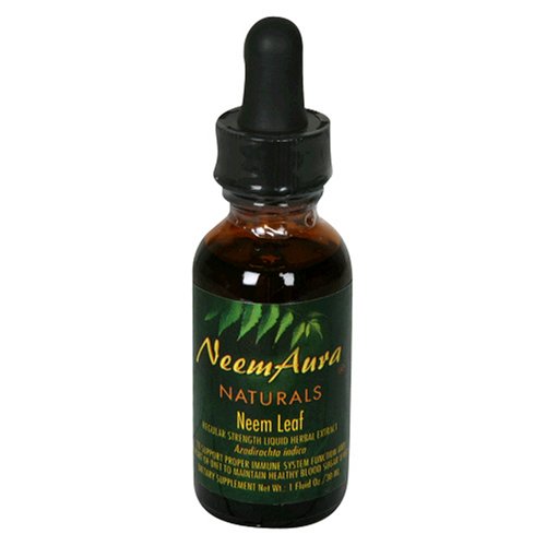 Neemaura Naturals Liquid Herbal Extract, Neem Leaf, Regular Strength, 1 fl oz (30 ml) (Pack of 2)