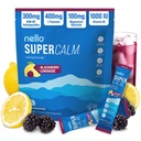 Nello Supercalm Powdered Drink Mix, Cortisol Reducer*, Sleep Aid Supplement, L Theanine, Ksm-66 Ashwagandha, Magnesium Glycinate, Vitamin D 3, No Sugar, Non GMO, 20 Ct, BlackBerry Lemonade