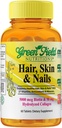 Greenfield Διατροφές Δισκίο Halal Biotin για Ενηλίκους - 60 Χαλάλη Πολυβιταμίνη για Δέρμα μαλλιών και νύχια - Υψηλή δραστικότητα 5000mcg Βιοτίνη με 50mg Κολλαγόνο και Ορυκτά - Ζελατίνη Χωρίς Γλουτένη, Μη ΓΤΟ Βιταμίνη