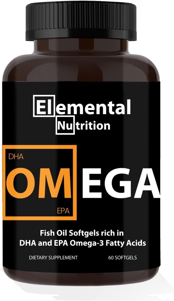 Ωμέγα-3 από ιχθυέλαια – 60 Softgels Αξία Φιάλη Eicosapentaenoic (EPA) & Docohexaenoic Acid (DHA) σε ένα μαύρο δοχείο Grip