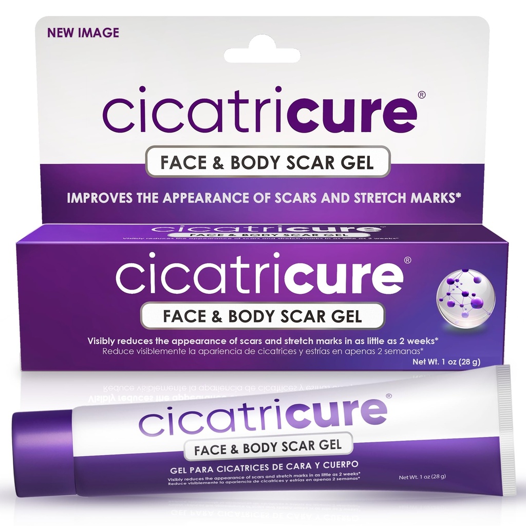 Cicatricure Advanced Scar Gel for Face & Body - Αποδεδειγμένα αποτελέσματα σε 2 εβδομάδες, ουλή θεραπεία για χειρουργικές ουλές, Stretch Marks, Σημάδια από εγκαύματα και τραυματισμούς, Ακμή ουλή θεραπεία, 1 oz (28 g)
