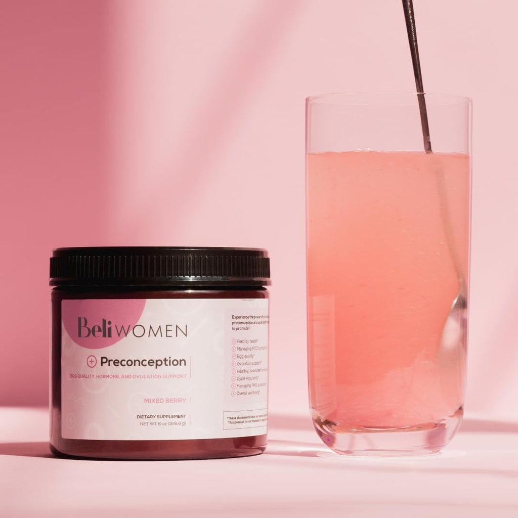 Beli Preconception Supplement for Fertility, Egg Quality, PCOS, Hormones, and Ovulation. Berry Flavored Drink Mix Powder - Υποστήριξη για PCOS & PMS. Κατασκευασμένο με Ινοσιτόλες, CoQ10, Acai, NAC και More.