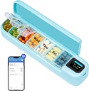 Daviky Smart Pill Organizer with Alarm, Bluetooth Daily Once a Day Pill Box 7 Day with APP, Weekly Travel Pill Case, Portable Pill Reminder for Medicines, Supplements and Vitamins(Green)
