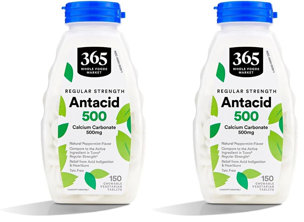 365 by Whole Foods Market, Antacid Regular Strength, 150 Count (Pack of 2)