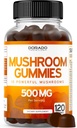 Mushroom Gummies 2500mg 10 in 1 Blend (120 Gummies with Lions Mane, Cordyceps, Reishi & More Λειτουργικά Μανιτάρια) Focus & Brain Mushroom Supplement - Vegan & Third Party Tested - USA Made