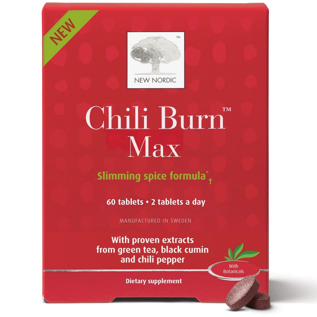 New Nordic Chili Burn Max, Natural Slimming & Weight Loss Formula Supplement, 60 Count (Pack of 1)
