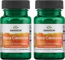 Swanson Beta-Carotene - Συμπλήρωμα βιταμίνης Α που προωθεί την ανοσοποιητική υγεία, τα μάτια και το δέρμα - Φυσική φόρμουλα ευεξίας - (250 Softgels, 3000mcg κάθε) (2 Pack)