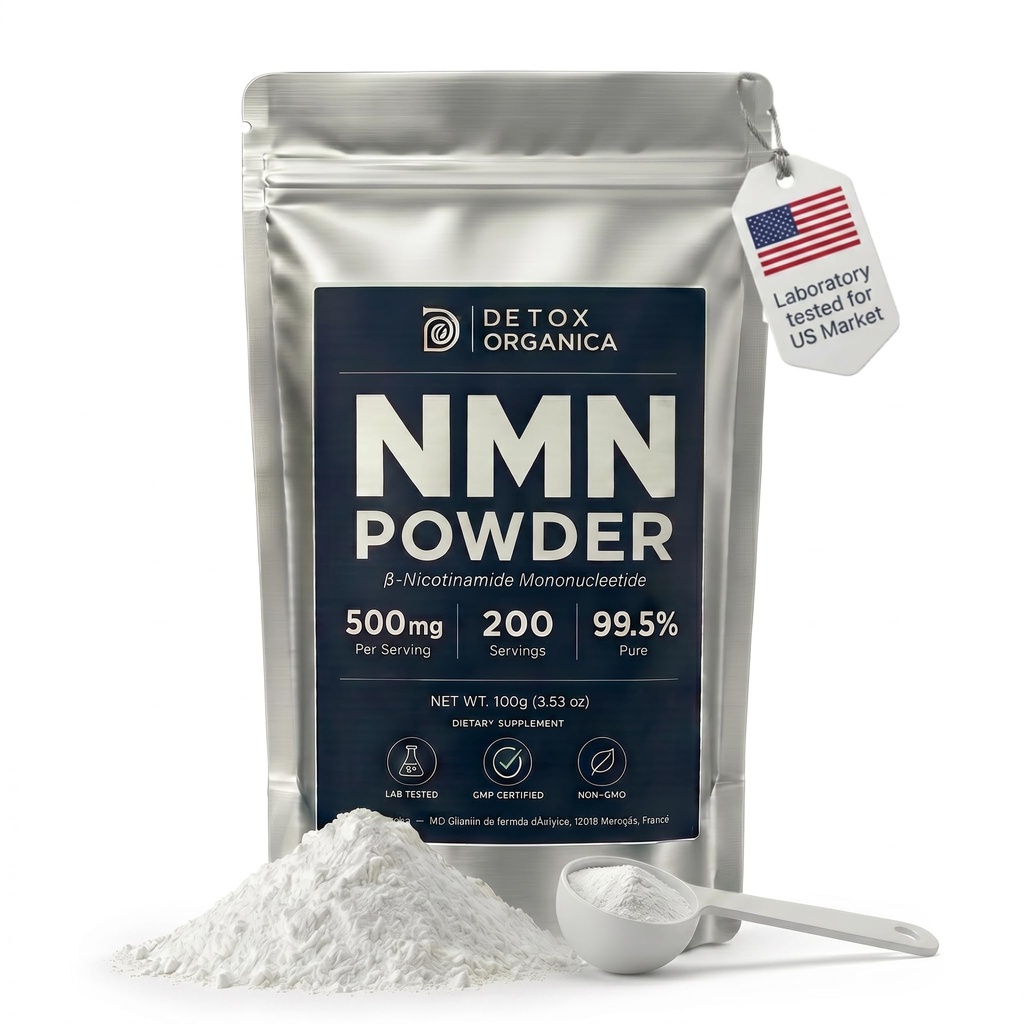 NMN Powder Supplement, 500mg per Serving, 99.5% Pure | Nicotinamide Mononucleotide, 200 Servings, Premium