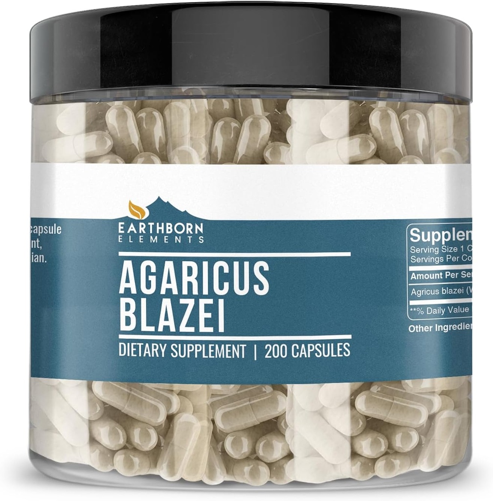 Earthborn Elements Agaricus Blazei 200 Κάψουλες, Καθαρές & Αδιάλυτες, Χωρίς Πρόσθετα