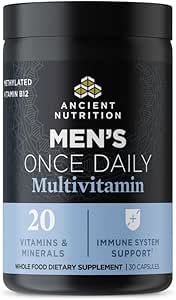 Ancient Nutrition Multivitamin for Men, Ancient Multi Men's Once Daily Vitamin Supplement 30 Ct, Vitamin A, Vitamin B and Vitamin K2, Fenugreek Seed, Supports Immune System, Paleo and Keto Friendly