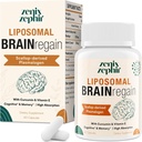 Liposomal Brain Supplements for Memory and Focus - Plasmalogen with Curcumin & Vitamin E for Better Absorption- Suitable for Seniors,Adult Men & Women Cognitive Health,High Potency 60 Servings