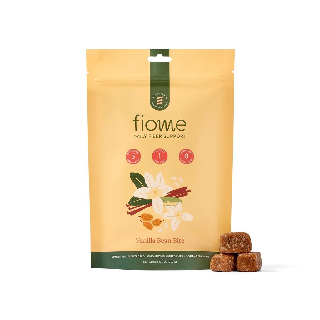 Fiome Fiber Bites - 5g Daily Fiber Supplement - Supports Regularity, Digestion and Gut Health - All Natural Ingredients, 30 Servings, Vanilla Bean Flavor