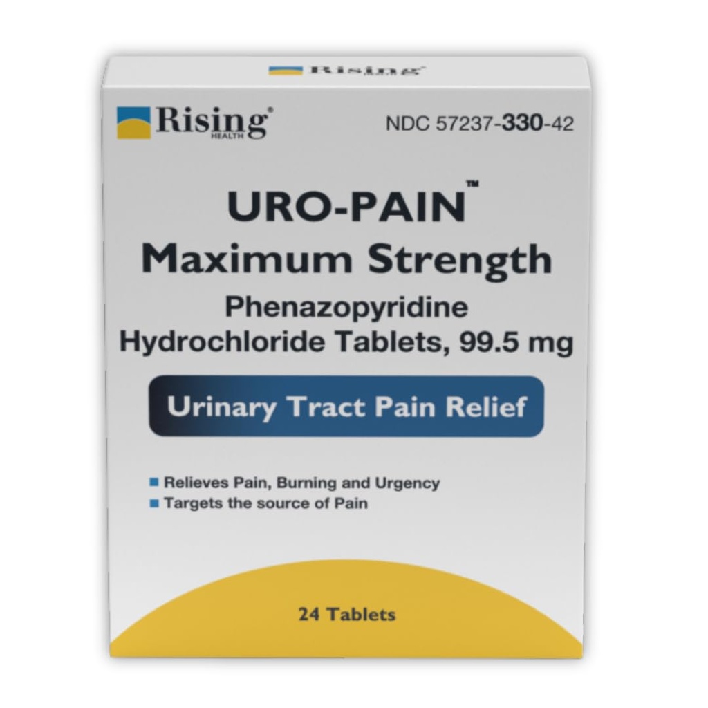 Rising Health URO-Pain Maximum Strength Tablets | Fast Relief of UTI Pain, Burning and Urgency | Targets Source of Pain - 24 Tablets
