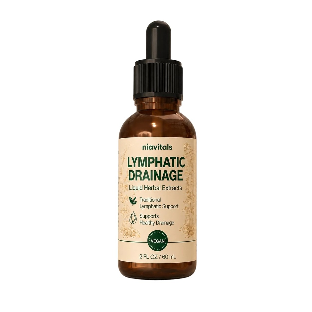 Niavitals Lymphatic Drainage, Red Root & Bromelain Lymphatic Support Drops