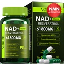 Liposomal NAD Supplement with Resveratrol 1200mg Per Serving – NAD Resveratrol for Women & Men – High Purity 1200mg NAD+ Supplement for Energy & Healthy Aging, Glutathione, Turmeric – 90 Count