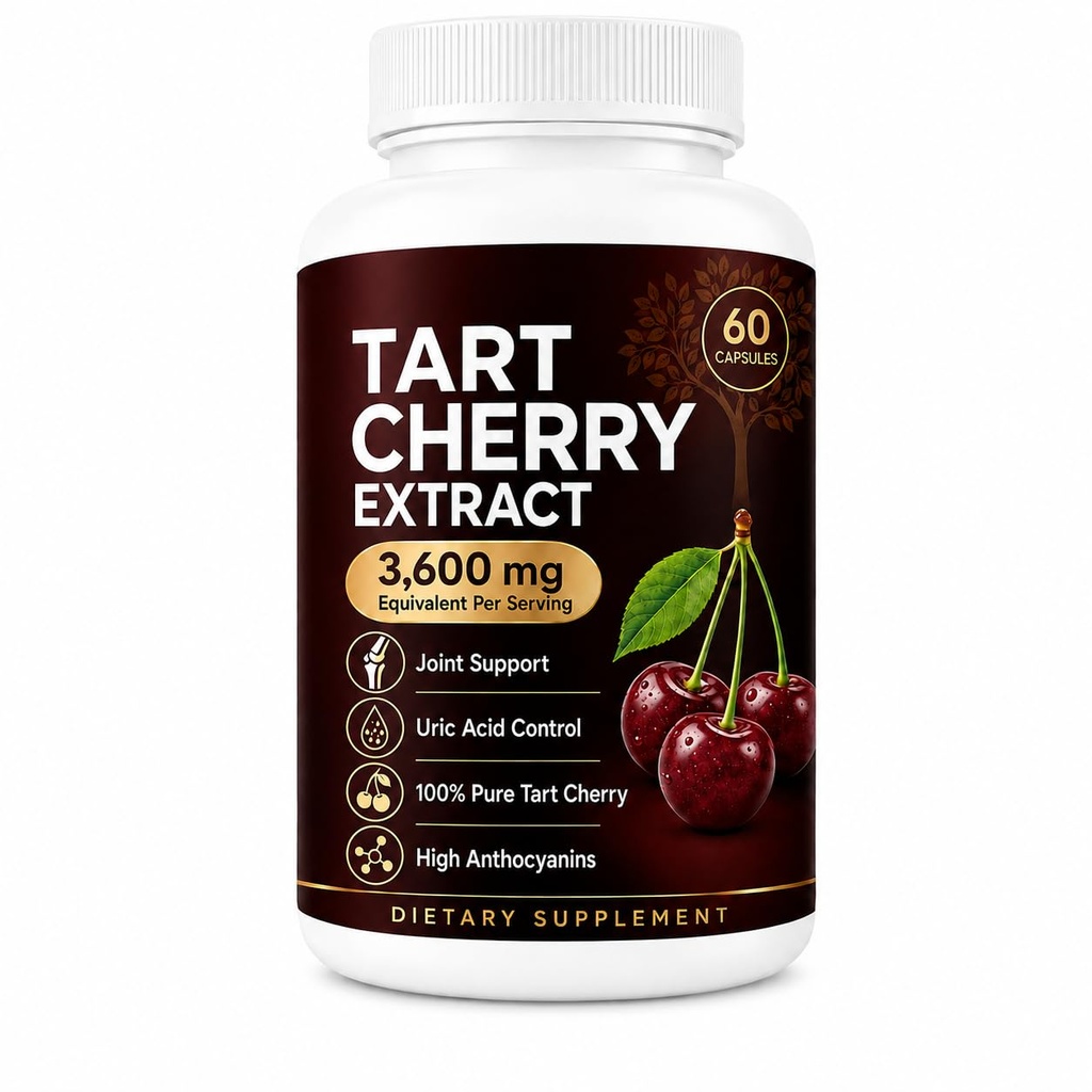 Good Grove Tart Cherry Extract 3600mg Cold Pressed goodgrove | Montmorency Cherry Capsules Supports Joint Comfort, Antioxidant Supplement, Vegan Non-GMO, 60 Caps