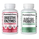 Physician's CHOICE Bloat Bundle: Bloat & Gas Probiotic 30ct + Digestive Enzymes 60ct