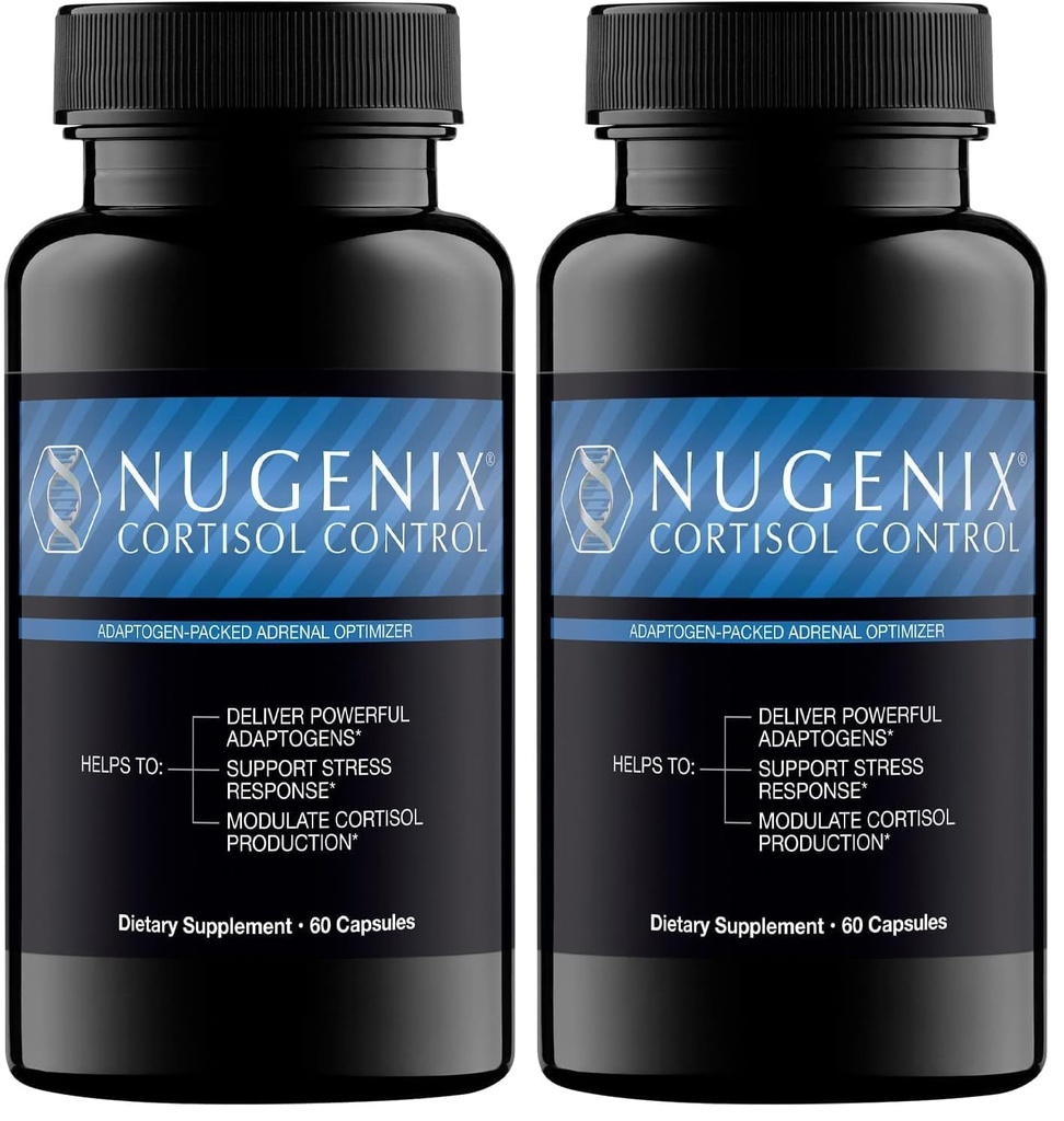 Nugenix Cortisol Control - Cortisol Manager and Adrenal Support Supplement for Men, 60 Capsules (Pack of 2)