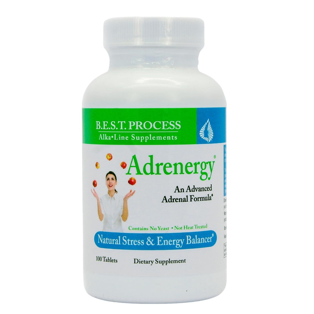 Adrenergy καλύτερη Αλκαλίνη διαδικασία — Φυσική Adrenal υποστήριξη με εκχύλισμα Adrenal Gland, προσαρμογόνα, βιταμίνες & ορυκτά