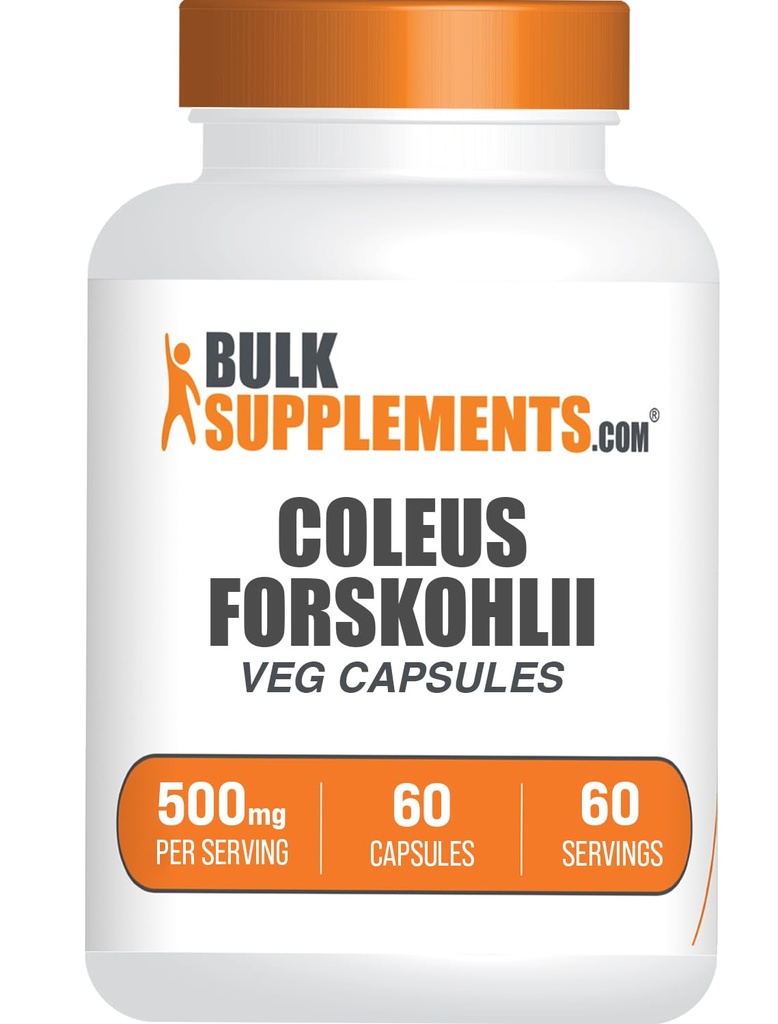 BulkSupplements.com Κάψουλες εκχύλισμα Coleus Forskohlii - συμπλήρωμα φορσκολίνης, κάψουλες φορσκολίνης - συμπλήρωμα βοτάνων, χωρίς γλουτένη, 1 κάψουλα ανά υπηρεσία, 60 κάψουλες (πακέτο του 1)