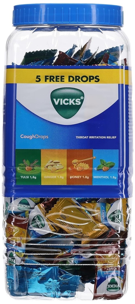 Vicks V Throat Cough Drops - 140 Count (Menthol/Ginger/Honey)