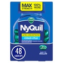 NyQuil Ultra Concentrated Cold and Flu Medicine, Nighttime, Relief for Cough, Sore Throat, Fever, Congestion, Easy to Swallow, Easy to Open Bottle, 48 LiquiCaps