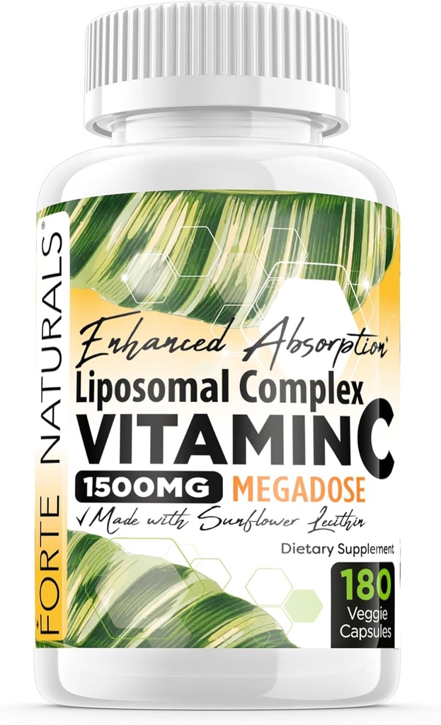 Υψηλή δόση Βιταμίνη C 1500mg Liposomal C Complex Supplement with Sunflower Lecithin Capsules Συμπληρώματα Clogged Milk Sunflower Lecithin 180 Κάψουλες Γιορτάζουν Βιταμίνες