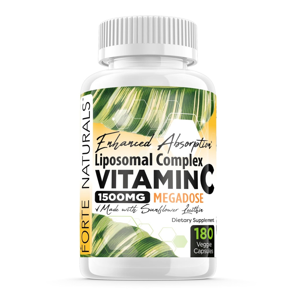 High Dose Vitamin C 1500mg Liposomal C Complex Supplement with Sunflower Lecithin Capsules Supplements Clogged Milk Sunflower Lecithin 180 Capsules Celebration Vitamins