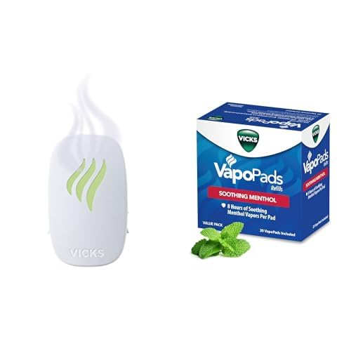 Bundle of Vicks Advanced Soothing Vapors Waterless Vaporizer with Night Light and VapoPads with Original Scent