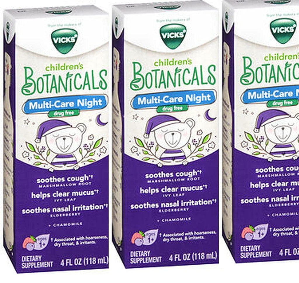 Vicks Children's Botanicals Multi-Care Night Liquid - 4 oz(Pack of 3)