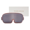 THXSILK 100% Mulberry Silk Sleep Mask, 6A Grade 25 Momme Eye Mask for Sleeping, Color-Blocking Blindfold, Soft Silk Eye Cover for Women, Men, Travel, Nap, Airplane(4×9inches, Grey)