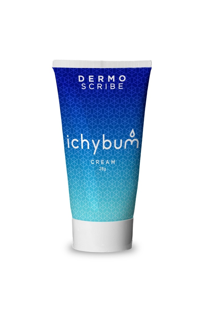 Dermoscribe - Ichybum Itchy Butt Cream, Hemorrhoid Itch Cream for Chronic Anal Itching, Hemorrhoids, & Athlete’s Foot, Contains Hydrocortisone & Clioquinol, 28g