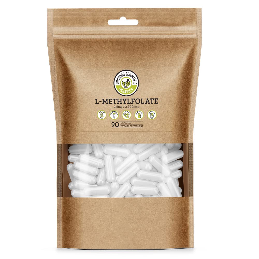 DSO L Methylfolate 2.5mg (5 MTHF Supplement) - 90 Vegan Capsules (2.5 mg) - Active L Methyl Folate Supplement for Homocysteine Control - Folic Acid Vitamin - Eco-Friendly Packaging
