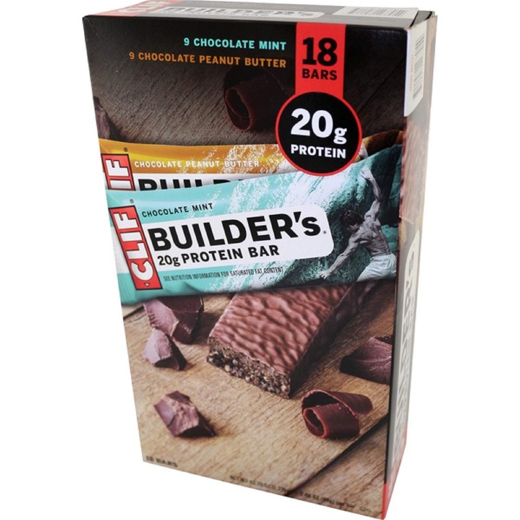 3 set- Clif Builder’s Protein Bars Variety 9 Pack Mint & 9 Peanut Butter