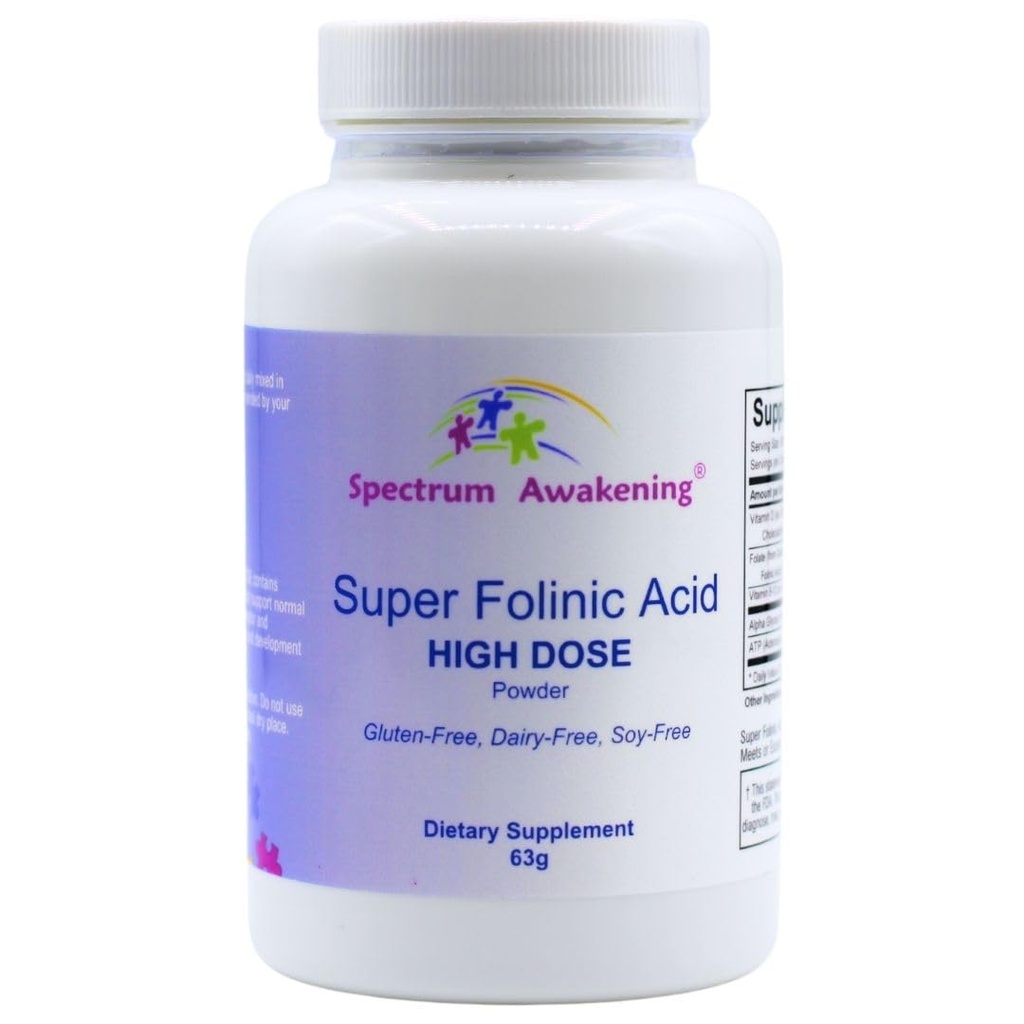 Spectrum Awakening Super Folinic Acid High Dose Powder | Leucovorin | Supports Normal Speech & Language Development in Children | 63 g