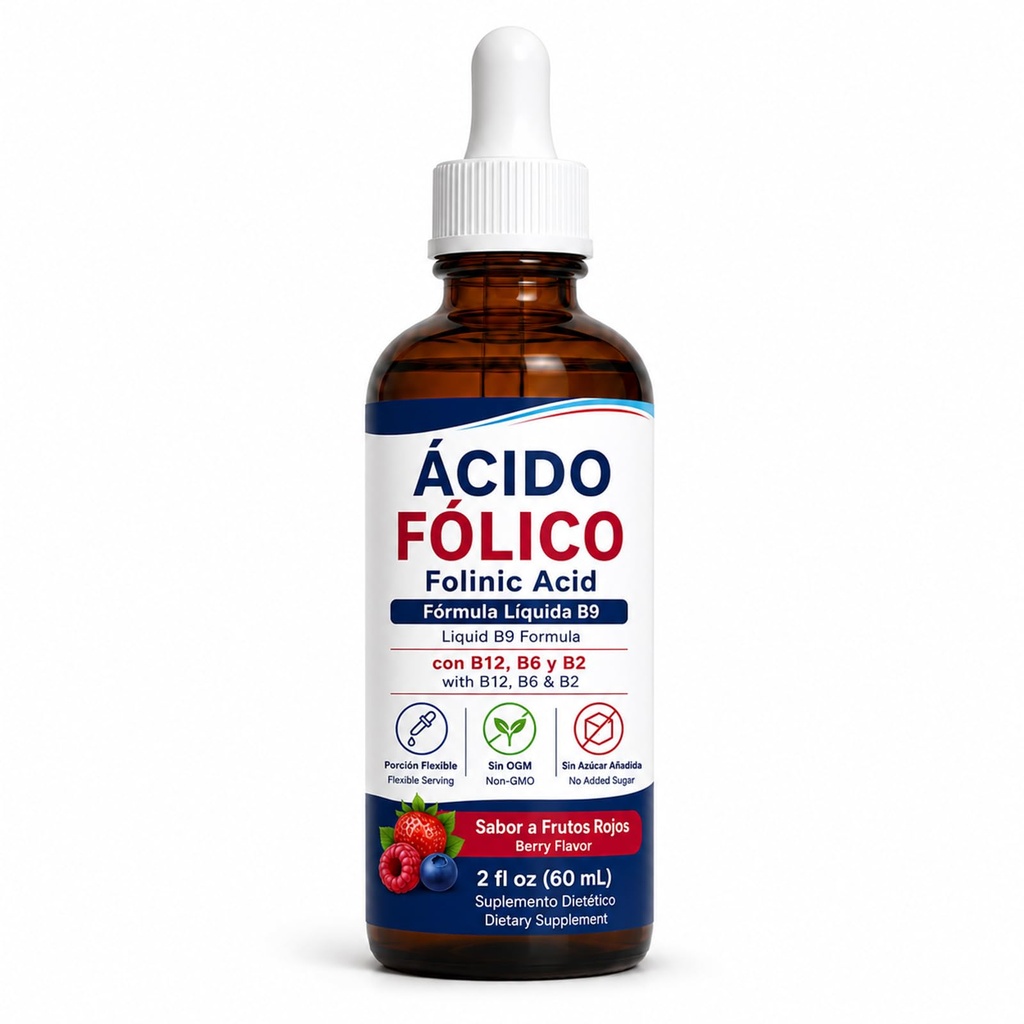 NEW Folinic Acid 𝐃𝐫𝐨𝐩𝐬 with B12, B6 & B2, 60ml (1Pcs)
