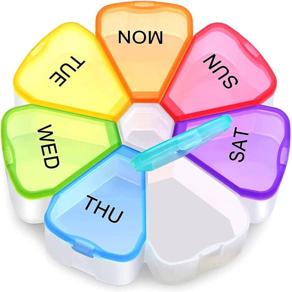 Μεγάλη Εβδομαδιαία Οργανωτής Ιατρικής, OAAO Flower XL 7 Ημέρα Φορητή θήκη χάπι για βιταμίνη, Cod Liver Oil, Συμπληρώματα, Αρθρίτιδα Φιλικό...