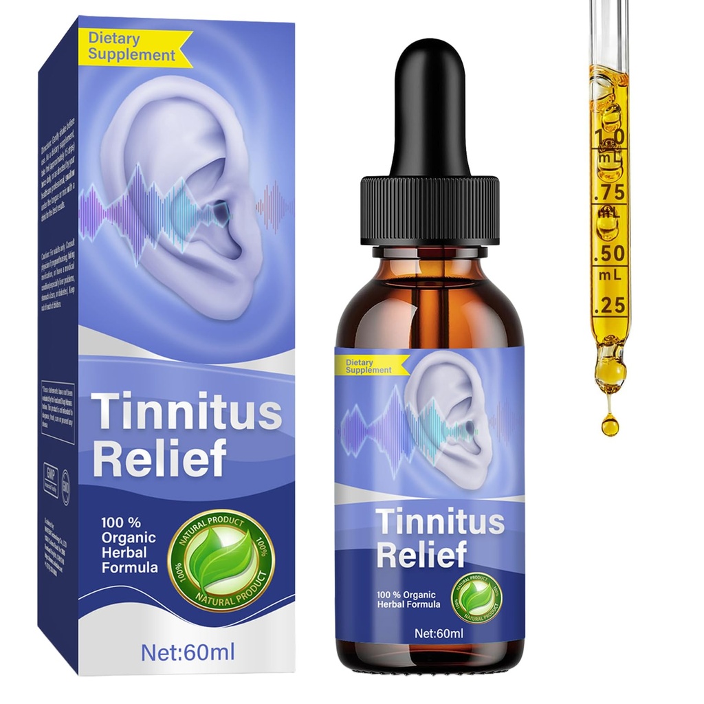 Tinnitus Relief for Ringing Ears, Herbal Formula Tinnitus Relief Drops, Effective Tinnitus Treatment to Reduce Ear Noise & Improve Hearing for Men & Women