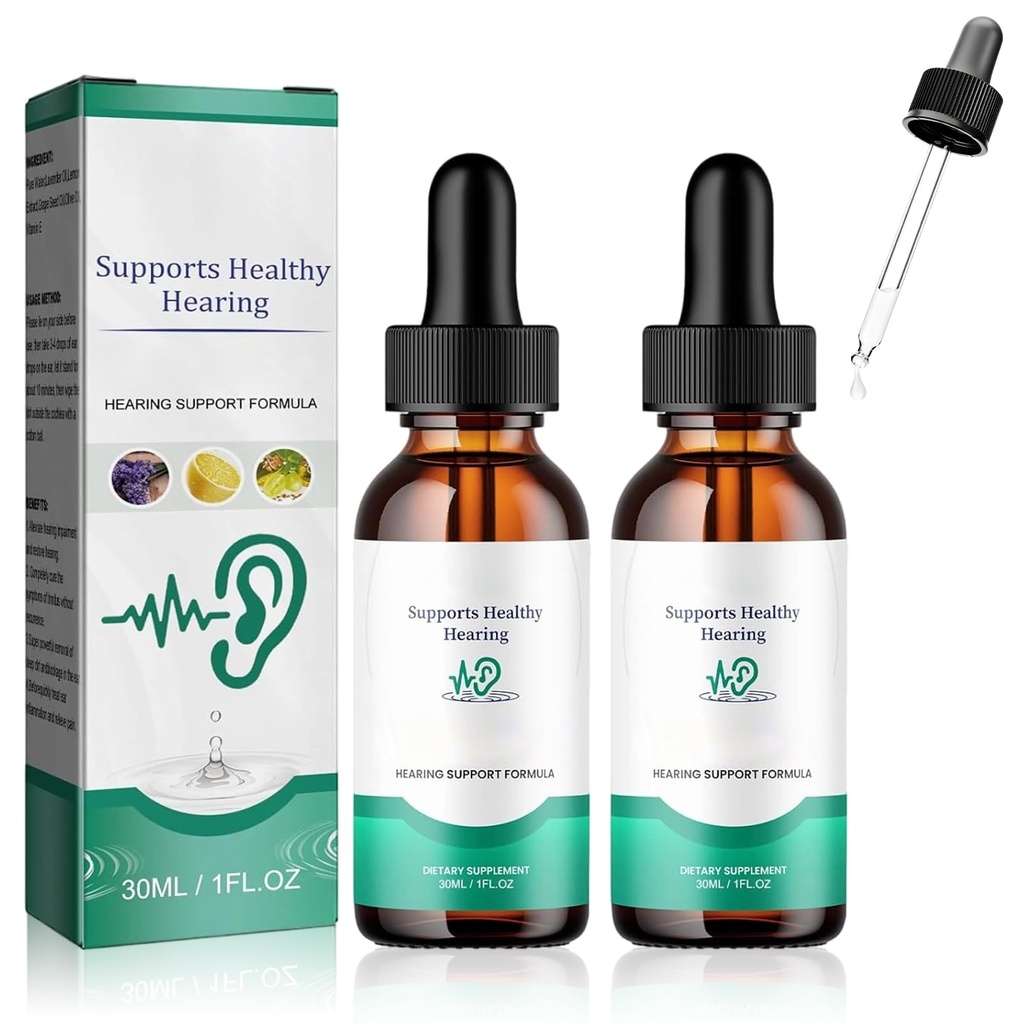 2PCS Tinnitus Relief Ear Drops, Earwax Removal & Ear Cleaning Solution, Ear Hygiene Liquid
