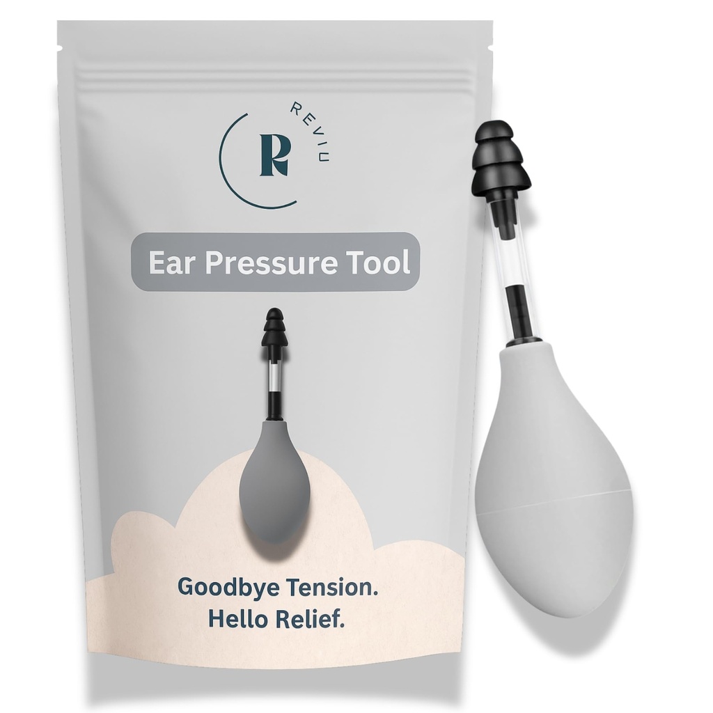 Ear Pressure Relief Device – Headache Relief, Tinnitus & Sinus Congestion Relief, Drug-Free, Easy-to-Use, Portable Ear Pressure Unblocking for Clearer Hearing & Reduced Ringing (Grey)