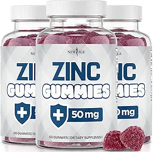 NEW AGE Zinc Gummies - 50mg High Immune Booster Zinc Supplement, Immune Defense, Powerful Natural Antioxidant, Non-GMO 180 Count (Pack of 3)