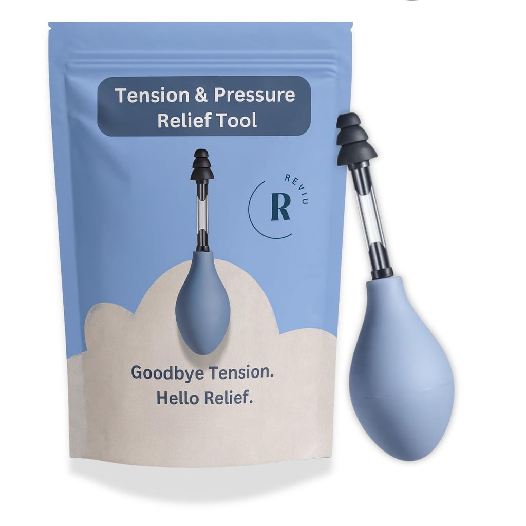 Ear Pressure Relief Device – Headache Relief, Tinnitus & Sinus Congestion Relief, Drug-Free, Easy-to-Use, Portable Ear Pressure Unblocking for Clearer Hearing & Reduced Ringing (Blue)